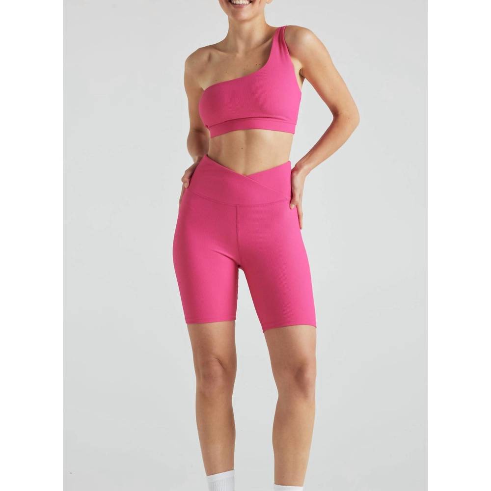 NEW ELECTRIC YOGA off shoulder rib bra in pink yarrow - Picture 3 of 3